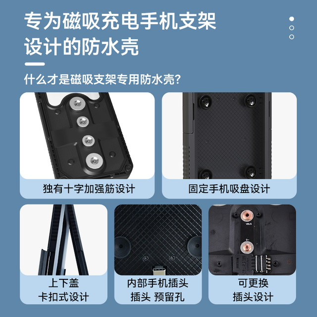 Magnetic Charging Battery Car Motor Vehicle Magnetic Suffering Mobile Wireless Charging Smedy New Waterproof Shell Waterproof Pack