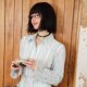 CLOUDSEASON lace waist-hugging striped shirt 2025 new small person design and temperament inner top