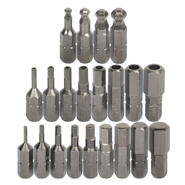 Taiwan Lebo 1/4 inner hexagonal short batch head ball head solid hollow inner hexagonal screwdriver head S2 with magnetic length 25MM