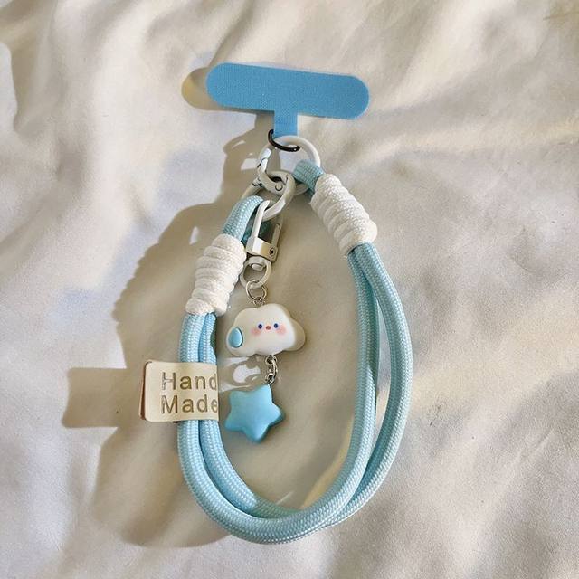 Mu Jiaren Fun Mobile Phone Hanging Chain Mobile Phone Hanging Jewelry Student Girl Pendant Wrist Rope Cartoon Backpack Blue Speechless Clouds