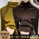 Warm German velvet brushed half turtleneck bottoming shirt for women in autumn and winter, middle-aged and elderly thickened velvet long-sleeved T-shirt top