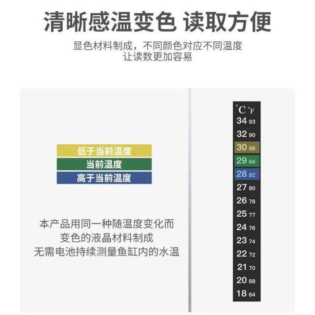 Fish tank thermometer water temperature thermometer temperature patch high-precision digital LCD sensor color change temperature patch measurement