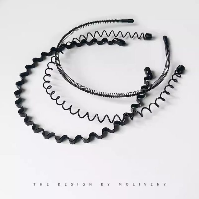 Men's invisible metal style hair hoop, high-end hair storage and sports black back head pressing hair fixed headband does not strangle the head