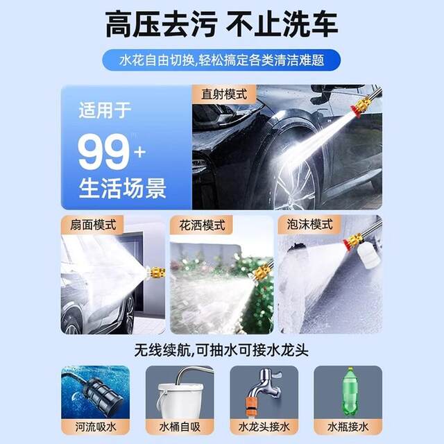 Car washing machine high-pressure water gun household 220V water pump high-power car brushing artifact super powerful floor cleaning and pressure-saving cleaning machine