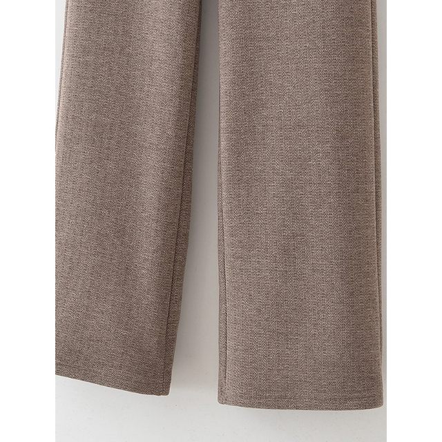 
Mom's long pants, loose and slim, middle-aged and elderly women's pants, winter velvet thickened woolen straight pants, high-waisted black