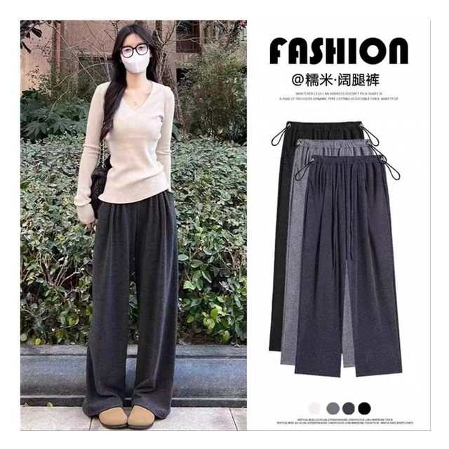 Wide-legged glutinous rice pants for pregnant women in spring, autumn and winter, pig nose button leggings, plus velvet thickened trousers, autumn clothes, autumn styles, pregnancy