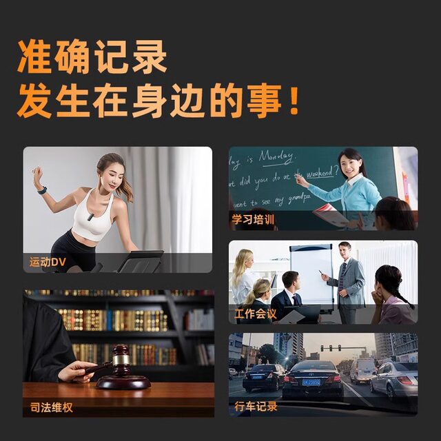 Law enforcement recorder back clip recording pen tape camera DV video recording all -in -one motion with the body artifact 4K
