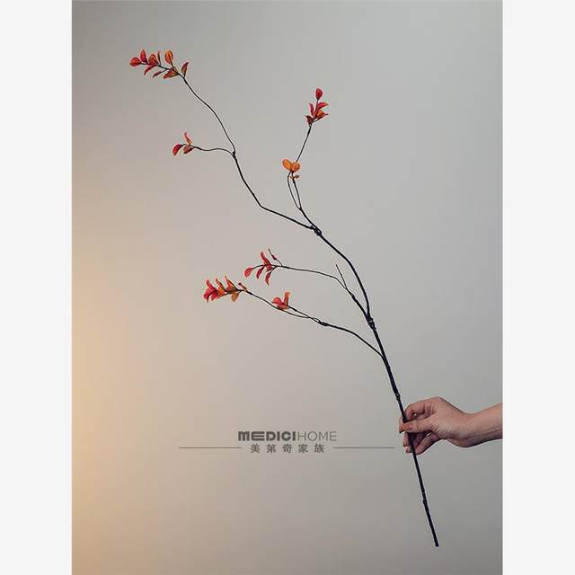 Xiaoqiu leaves, silent wind, autumn petal leaves dead branches, fake plant living room dining table porch art ornaments decorations