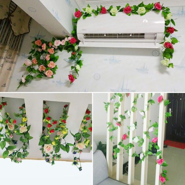 Flower vine air-conditioning pipe decoration blocks sewer pipes, heating pipes, wires, decoration and beautification, concealing artifact ceiling installation