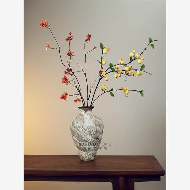 Xiaoqiu leaves, silent wind, autumn petal leaves dead branches, fake plant living room dining table porch art ornaments decorations