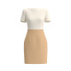 One-length contrasting color short sleeve contrasting color slim workplace casual and fashionable dress
