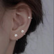 S999 foot silver Ruyi knot earrings for women's ear piercing new spiral design ear bone nail mini screw anti-allergic