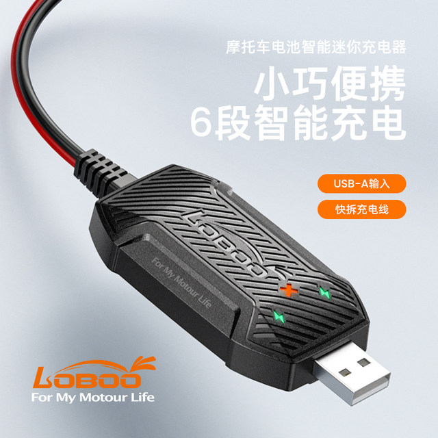 LOBOO radish motorcycle battery charger outdoor portable intelligent fast charging battery charger 12V universal