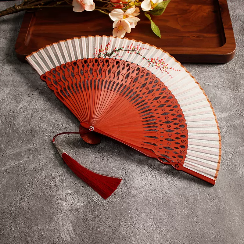 白鸟居 解意高m档日式竹扇子和风折扇中国风