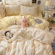 Class A pure cotton four-piece set of cotton bedding 2025 new fresh floral quilt cover dormitory student three-piece set 4
