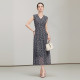Yingzhi Shang Sleeveless Dress for Women 2025 Summer New Tea Breakout Waist Slim Printed V-neck Vest Long Skirt