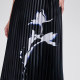 Yingzhishang new Chinese printed skirt spring new black slim high-end and elegant commuter pleated skirt