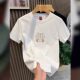 Extra large size 300 Jin [Jin equals 0.5 kg] Summer national trend national style embroidered short-sleeved T-shirt men and women's round neck top T-shirt base shirt