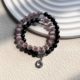 {Mo Yan} New Chinese style natural obsidian cat's eye transport beads energy beaded double circle bracelet