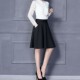 Large size summer A-line skirt for women's short skirt for high waist mid-length pockets 2025 square dance spring new style to make you look slim
