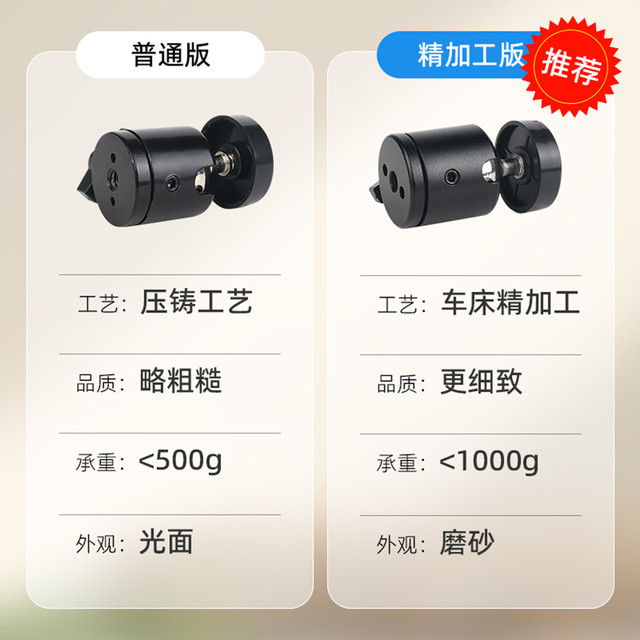 Spherical gimbal head mobile phone live stand clamp accessories tripod adapter ball rotary base camera parts camera fill light handheld selfie stick metal gimbal stabilizer