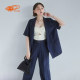 RAY BEAMS Women's Short Sleeve Suit Jacket 2024 Autumn New Simple Commuter Striped Suit Jacket