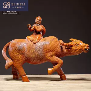 牛乗童子 置物 彫刻 極上品 細密造 木彫 www.ecou.jp