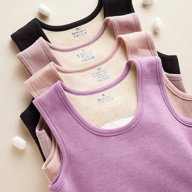 Add velvet thick virtue and warm vest female middle -aged and old wool silk mothers wear bottom autumn and winter in the vest
