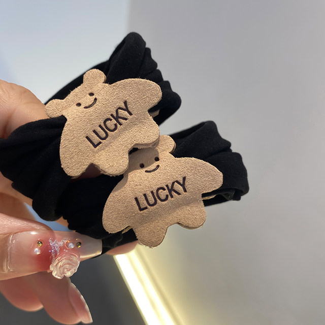 Widely soft bear hair rope for women's facial mask ring tied hair band 2025 new high elastic hair tied ponytail head rope