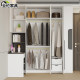 Creamy wind turning corner desk wardrobe combination home bedroom computer desk bookshelf integrated writing learning table 3A47