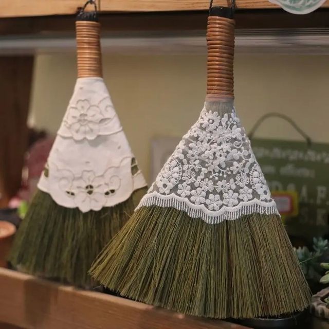 
Household mini miniature desktop cleaning straw broom dustpan gardening garden ornaments cleaning decoration dust broom