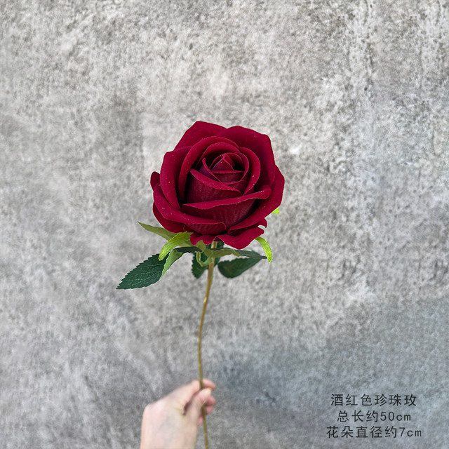 Simulated rose single flannel rose Valentine's Day home flower arrangement waterfall flower wedding decoration fake flower artificial flower