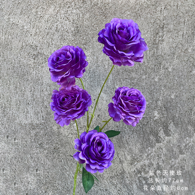 
Wedding simulation flower 5-head angel rose wedding hall road leading flower arrangement flower arrangement home decoration fake flower silk flower ornaments