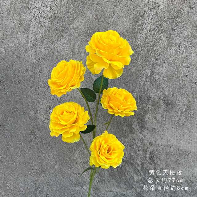 
Wedding simulation flower 5-head angel rose wedding hall road leading flower arrangement flower arrangement home decoration fake flower silk flower ornaments