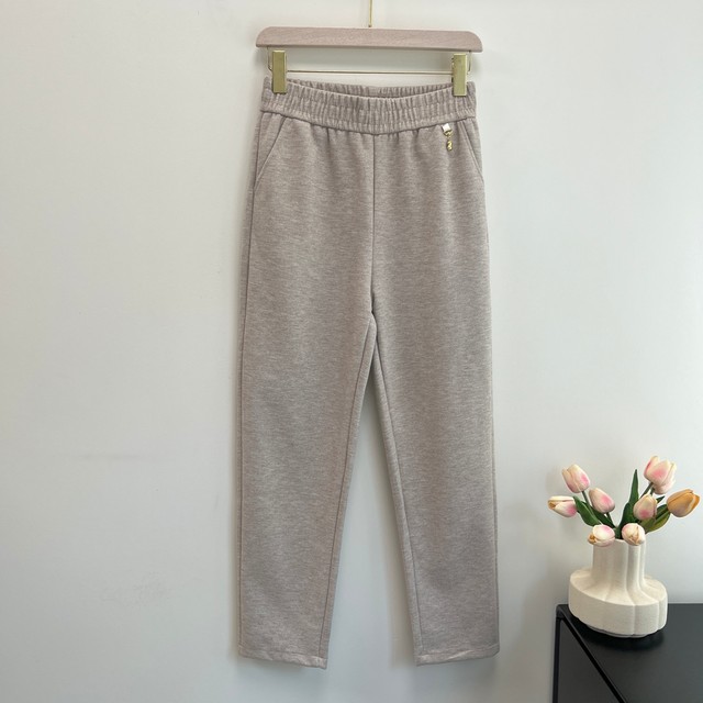 Middle-aged and elderly women's pants mother autumn and winter pants fashionable straight-leg pants wearing elastic waist casual small grandma pants