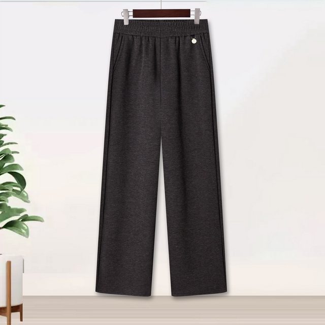 Middle-aged and elderly women's pants grandma's new autumn and winter elastic waist loose casual pants plus velvet and thickened winter trousers