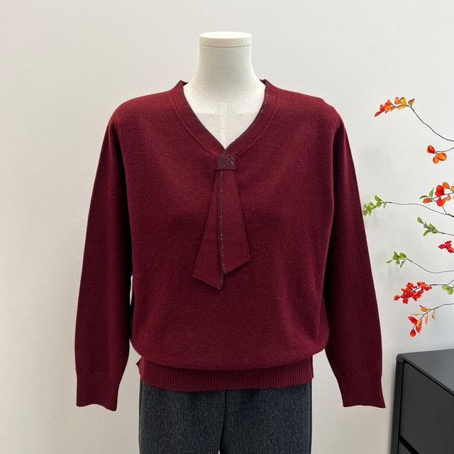 Fashion Mom Autumn Cloth Pullover Knit Sweater 2025 Autumn Clothing New Fashionable Top Middle-aged and Elderly Women's Base Sweater