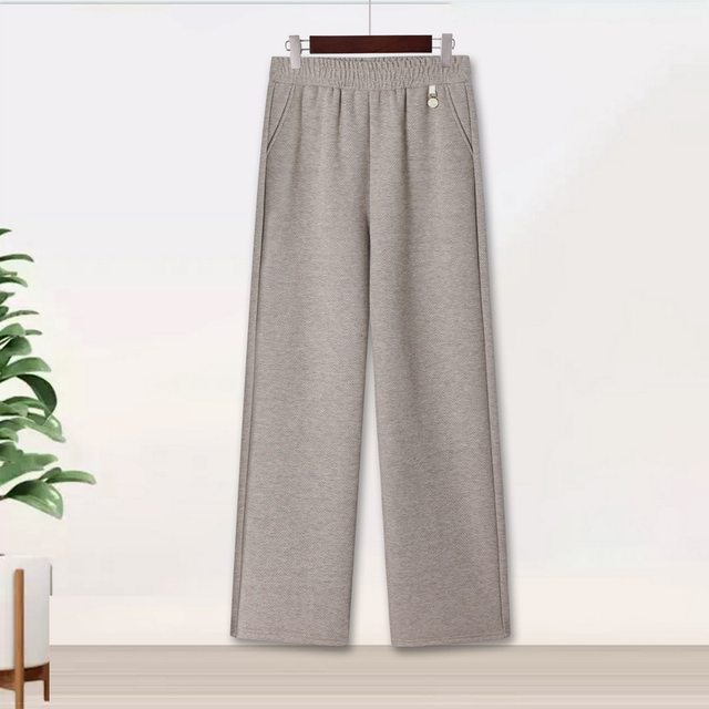 Middle-aged and elderly women's pants grandma's new autumn and winter elastic waist loose casual pants plus velvet and thickened winter trousers
