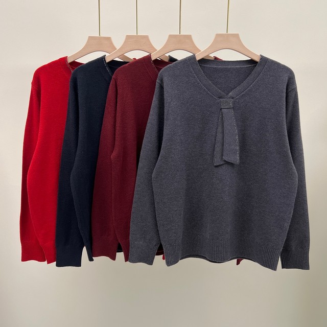 Fashion Mom Autumn Cloth Pullover Knit Sweater 2025 Autumn Clothing New Fashionable Top Middle-aged and Elderly Women's Base Sweater