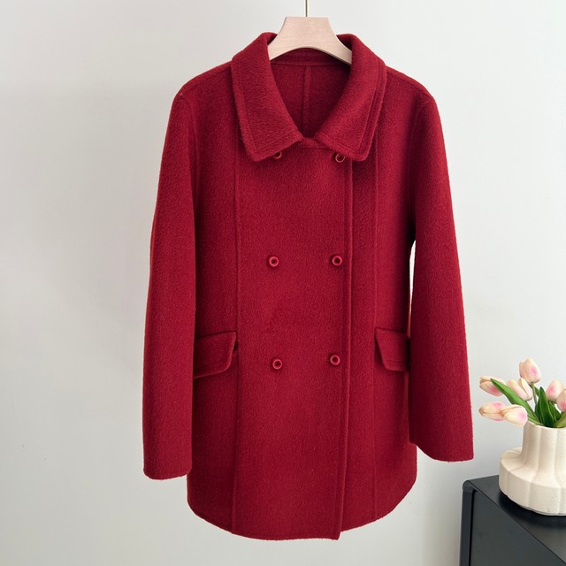 Fashionable Mom Autumn Wool Woolen Coat Mid-Length Double-sided Woolen Coat Middle-aged and Elderly Women's Autumn and Winter Temperament Top