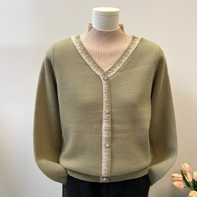 Fashionable mother's sweater with velvet, thickened and warm, middle-aged and elderly women's autumn and winter half turtleneck bottoming shirt