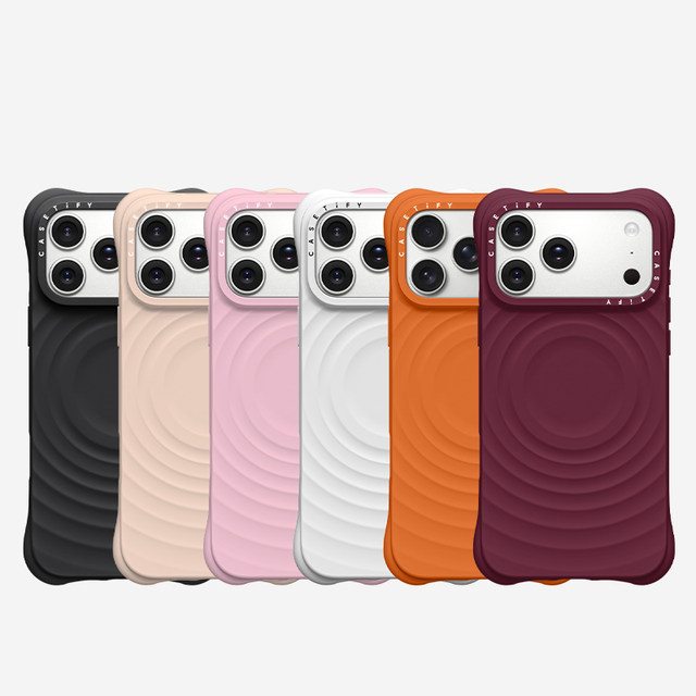 CASETiFY solid color corrugated shell/mirror mobile phone case MagSafe compatible suitable for Apple iPhone17ProMax/17Pro/16ProMax mobile phone case