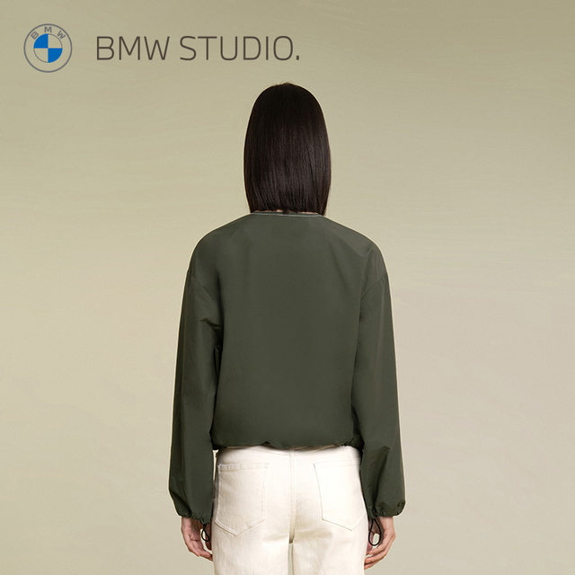 BMW STUDIO BMW Women's Clothing, Fall and Winter Fashion Simple and Versatile Women's Woven Long Sleeve Jacket
