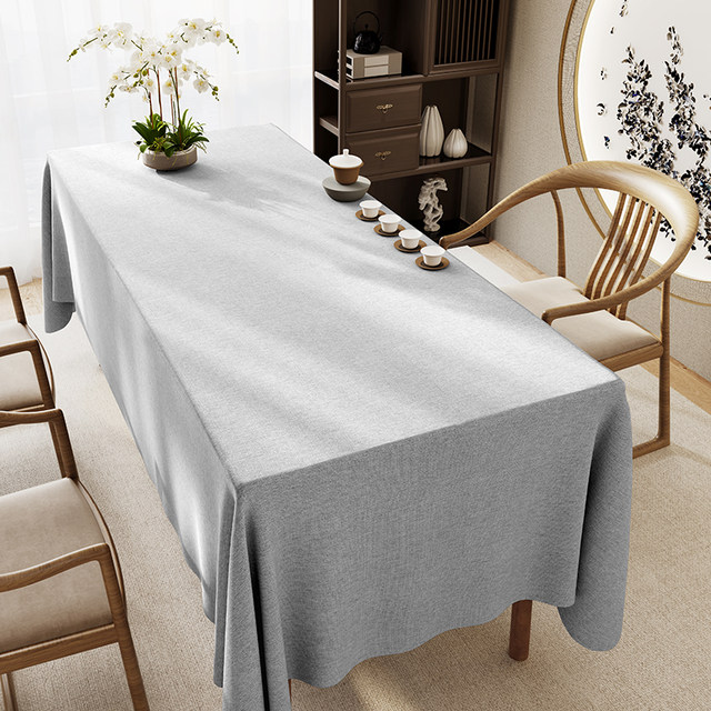 Chinese tablecloth cotton linen light luxury high-end tea table special tea tablecloth calligraphy Zen table flag ancient style dining table cloth
