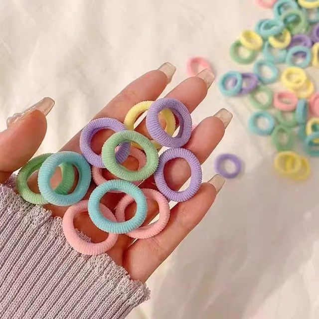 
Children's colorful towel ring 2cm baby high elastic thumb hair ring baby girl rubber band headband does not hurt hair headwear