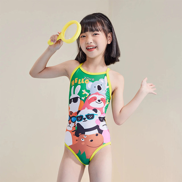 zokezhouke children's swimsuit one-piece triangle professional training competition racing girl new girls swimsuit