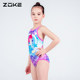 zoke children mermaid training swimsuit girls middle and big children professional one-piece triangle girl competitive swimsuit
