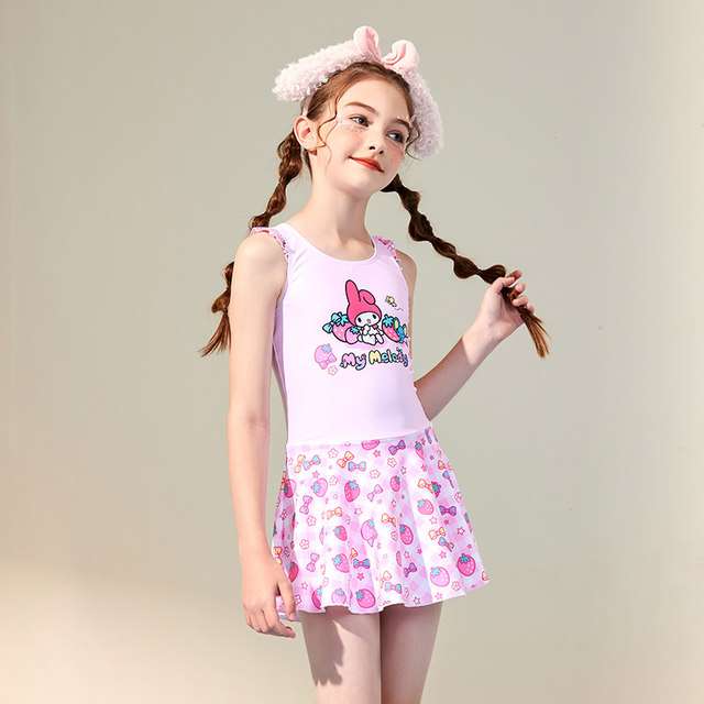 2025 new sun protection medium and large girls conservative vacation swimsuit