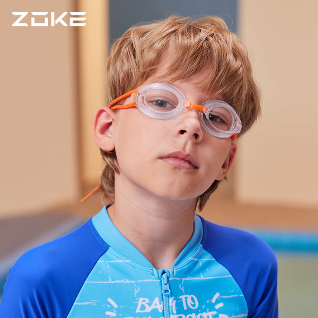 zokezhouke children's swimming goggles professional girls waterproof and anti-fog high-definition flat light racing training swimming glasses