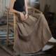 Ramie retro tie-dye skirt for women original innovative cotton and linen texture skirt for slim big hem skirt Zen long skirt